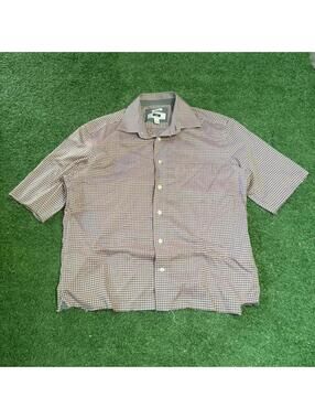 Vintage Y2K Joseph Abboud Check Shirt Mens Size L Cropped Raw Hem Skater Trucker